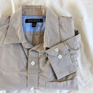 Banana Republic Micro Gingham Shirt XS